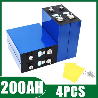 4PCS LiFePO4 Rechargeable Battery Pack  32V 120Ah340Ah Grade A Lithium Iron Phosphate Cells For 12V 3