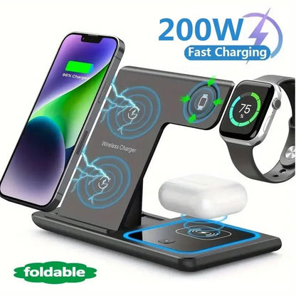 3 in 1 Wireless Charger Stand Dock for Phone Watch and Earbuds