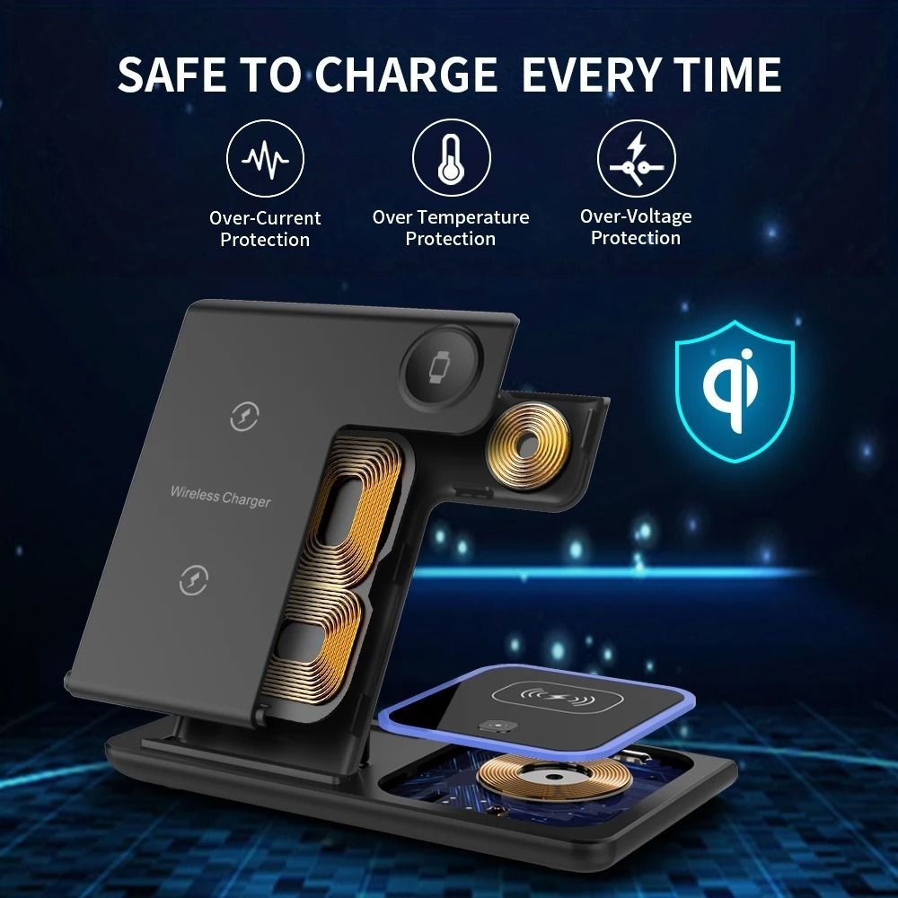3 In 1 Wireless Charger Stand Dock For Phone Watch And Earbuds 2