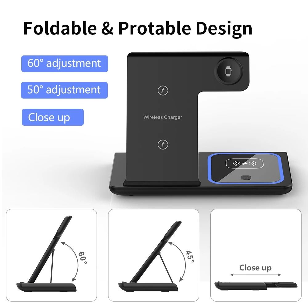 3 In 1 Wireless Charger Stand Dock For Phone Watch And Earbuds 4