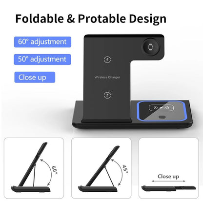 3 In 1 Wireless Charger Stand Dock For Phone Watch And Earbuds 4
