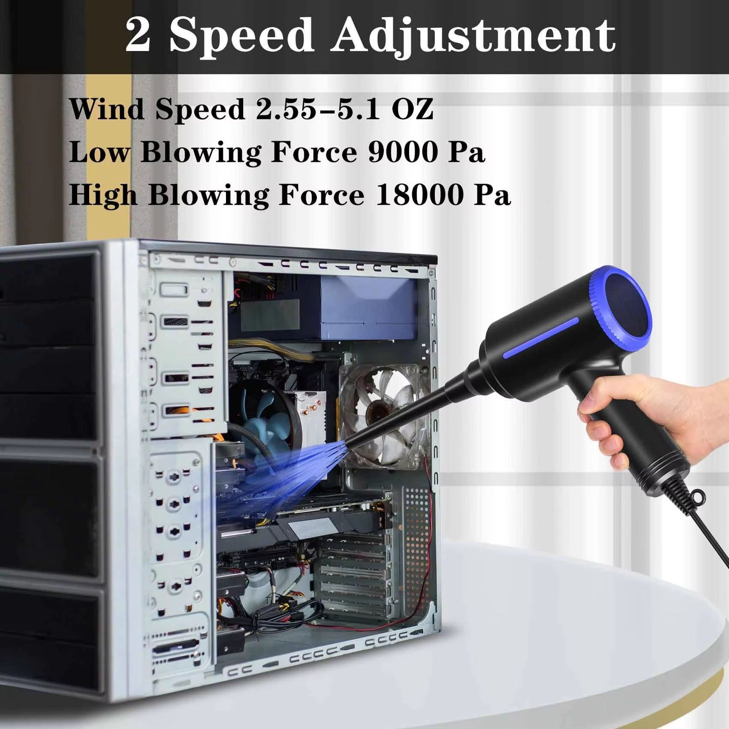 500W Electric Air Duster  Powerful Air Blower Replacing Canned Air For Computer Keyboard  Electroni 1
