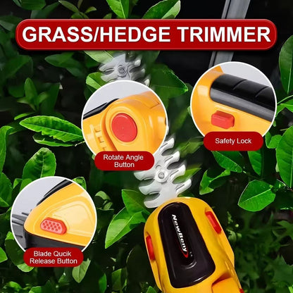 2in1 Cordless Electric Hedge Trimmer  Rechargeable Handheld Shrub Cutter  Garden Pruning Tool 3