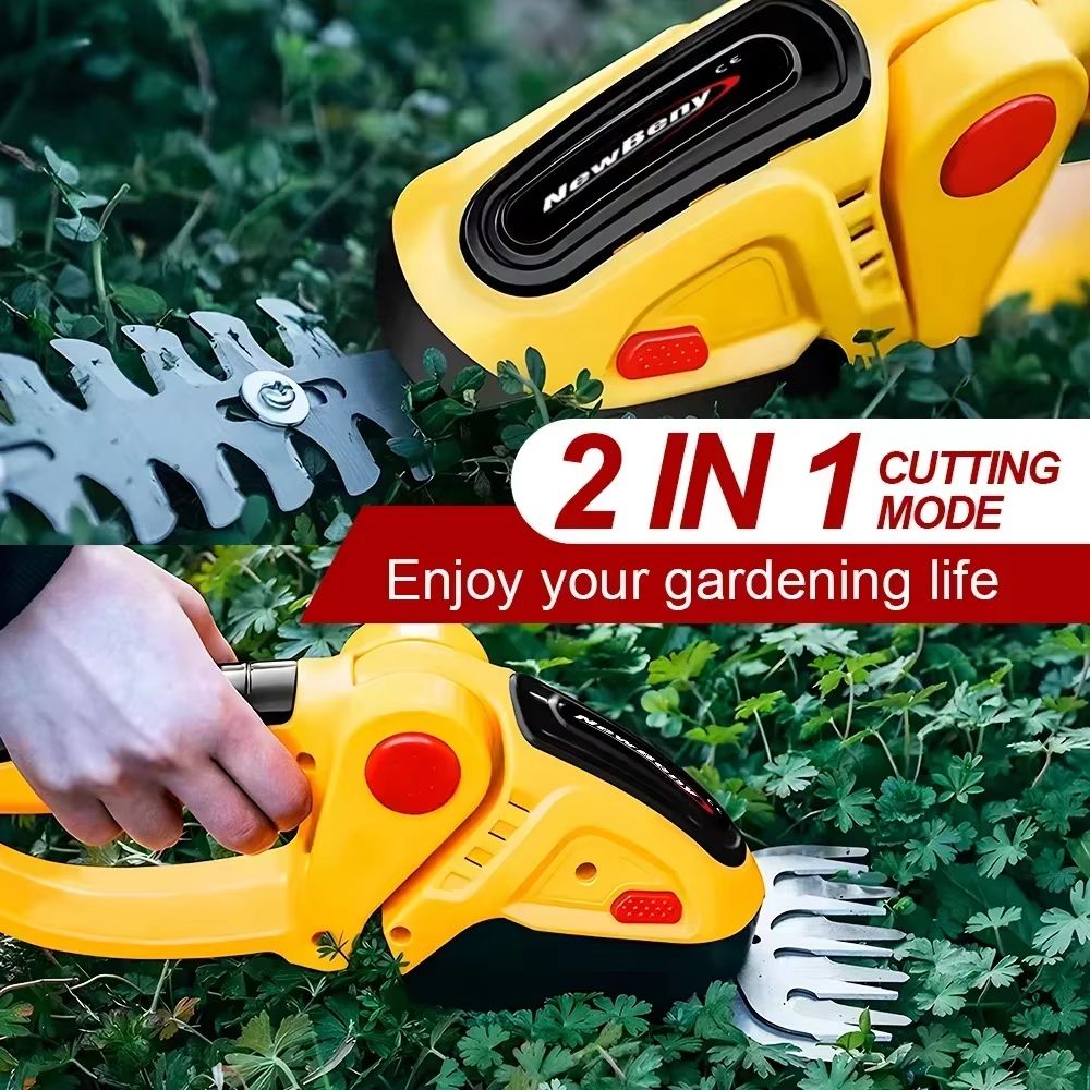 2in1 Cordless Electric Hedge Trimmer  Rechargeable Handheld Shrub Cutter  Garden Pruning Tool 4