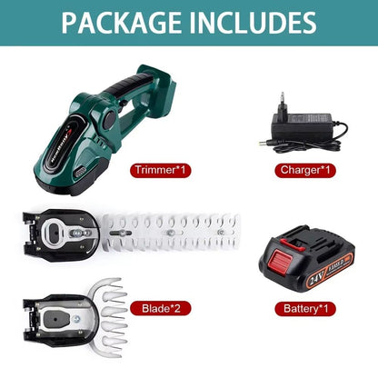 2in1 Cordless Electric Hedge Trimmer  Rechargeable Handheld Shrub Cutter  Garden Pruning Tool 11