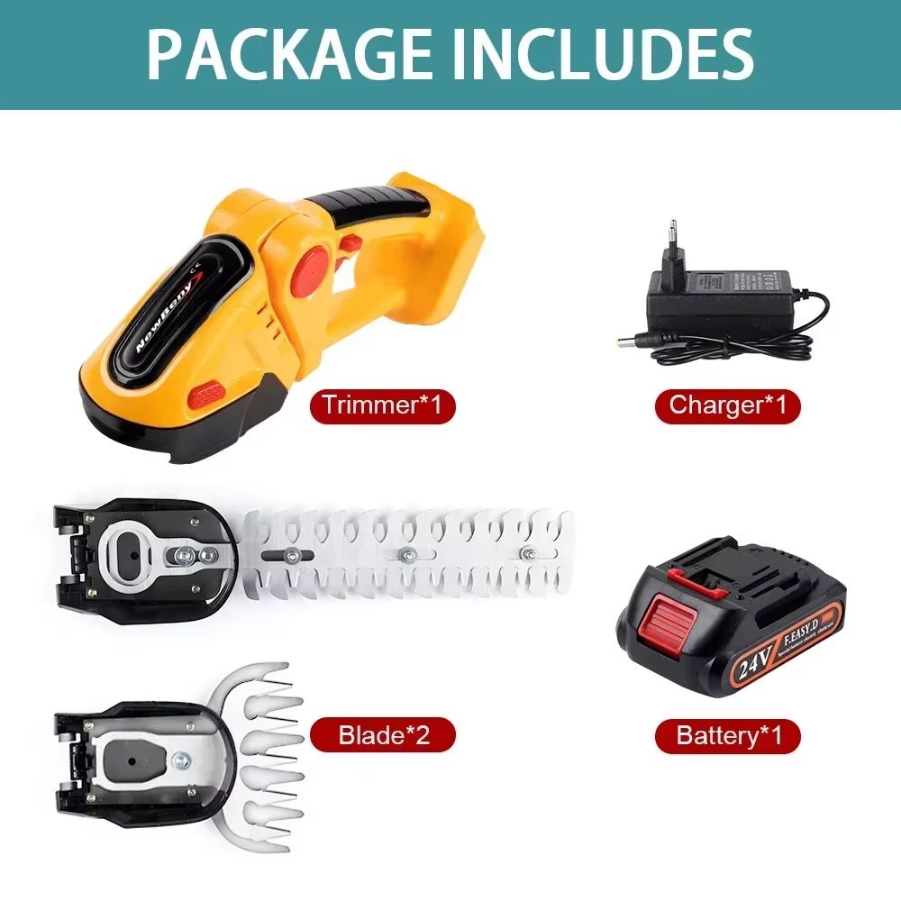 2in1 Cordless Electric Hedge Trimmer  Rechargeable Handheld Shrub Cutter  Garden Pruning Tool 8