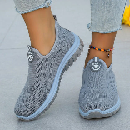 Womens Breathable SlipOn Sneakers Lightweight Woven Comfort Shoes 5