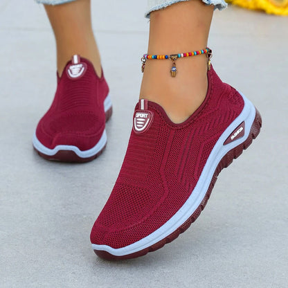 Womens Breathable SlipOn Sneakers Lightweight Woven Comfort Shoes 8