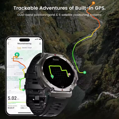 2025 Military Smartwatch With Bluetooth Calling  Builtin GPS Compass Altimeter  10ATM Waterproof Sp