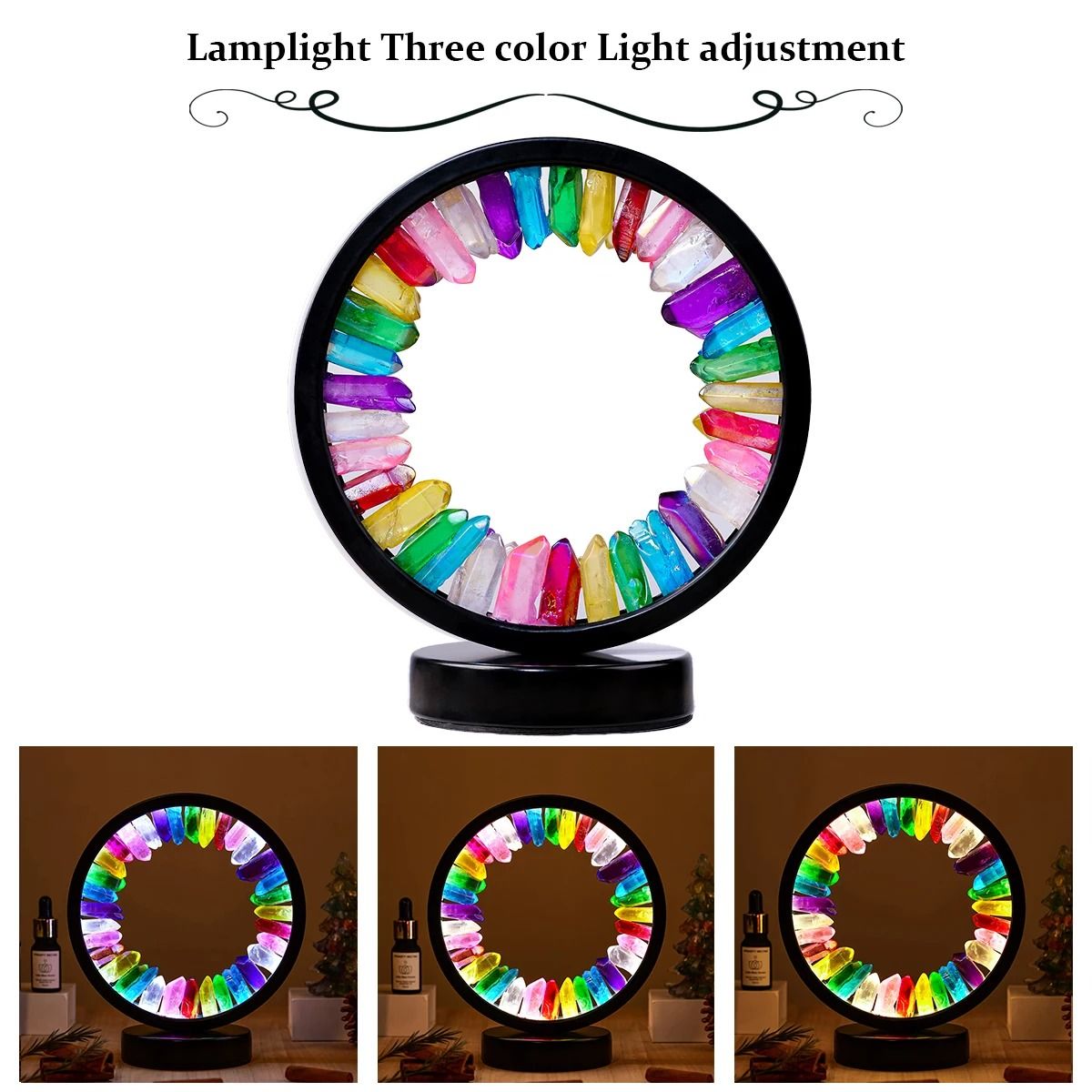 Natural Quartz Crystal USB Night Lamp For Bedroom Healing And Relaxation 6