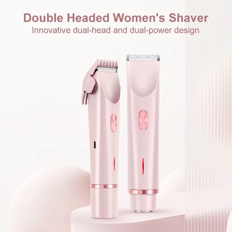 2in1 Womens Electric Razor  DualHead Bikini Trimmer  Painless Pubic Hair Shaver For Wet  Dry Use 1