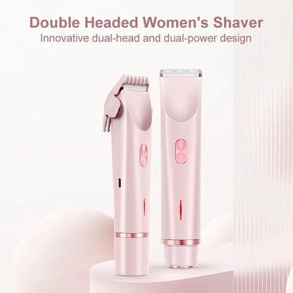 2in1 Womens Electric Razor  DualHead Bikini Trimmer  Painless Pubic Hair Shaver For Wet  Dry Use 1