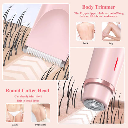 2in1 Womens Electric Razor  DualHead Bikini Trimmer  Painless Pubic Hair Shaver For Wet  Dry Use 2