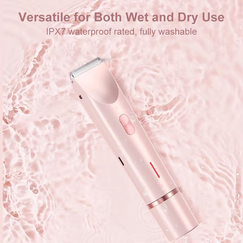 2in1 Womens Electric Razor  DualHead Bikini Trimmer  Painless Pubic Hair Shaver For Wet  Dry Use 4
