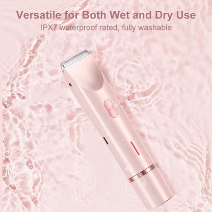 2in1 Womens Electric Razor  DualHead Bikini Trimmer  Painless Pubic Hair Shaver For Wet  Dry Use 4