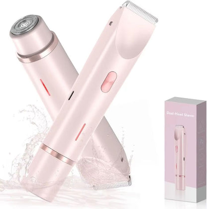 2in1 Womens Electric Razor  DualHead Bikini Trimmer  Painless Pubic Hair Shaver For Wet  Dry Use 5