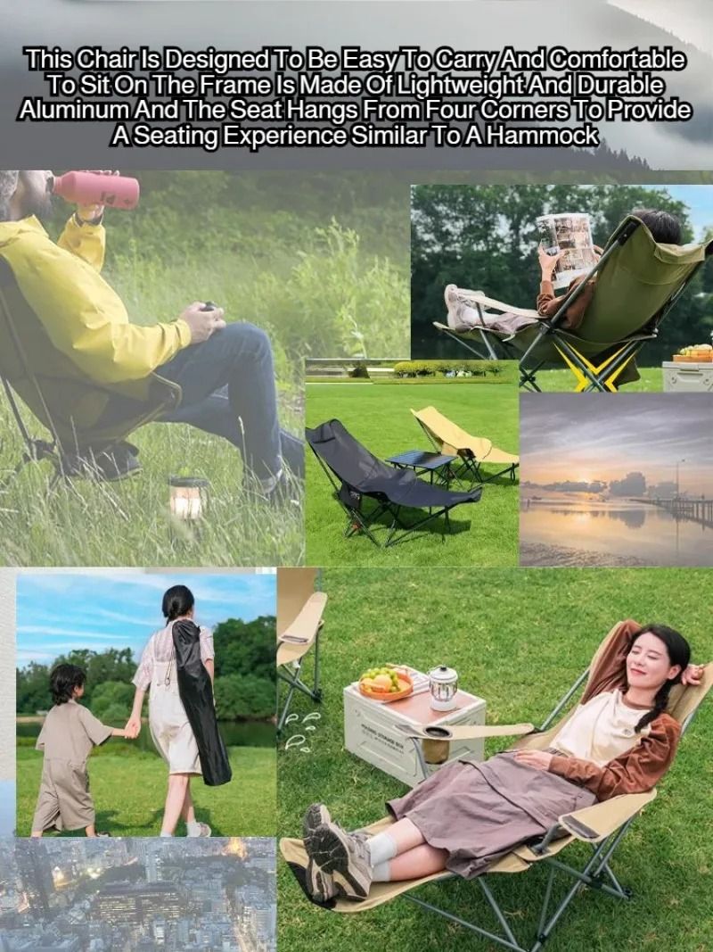Portable Folding Recliner Chair With Headrest  Leg Rest 2