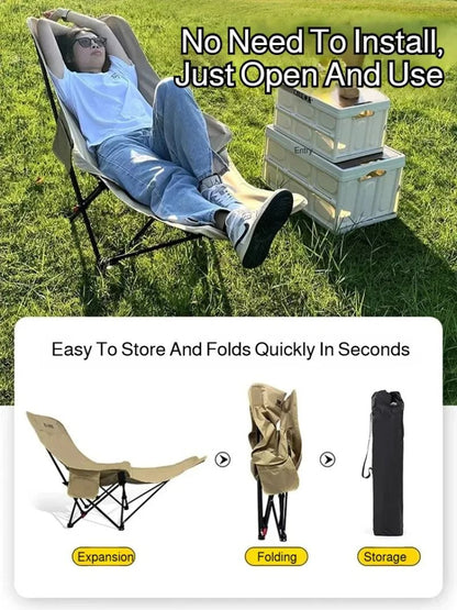 Portable Folding Recliner Chair With Headrest  Leg Rest 4