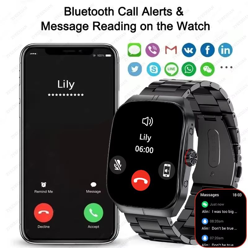 2025 Ultra HD Smartwatch  195 GPS Sports Watch With Bluetooth Calling NFC  Fitness Tracking For Men 2
