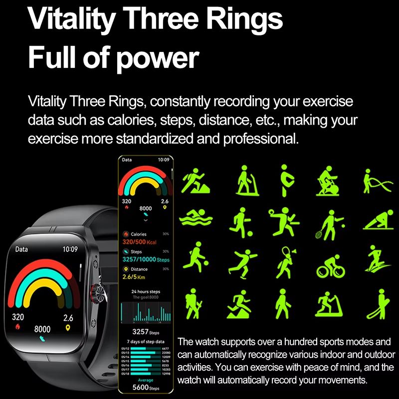 2025 Ultra HD Smartwatch  195 GPS Sports Watch With Bluetooth Calling NFC  Fitness Tracking For Men 4