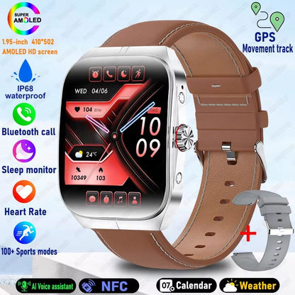 2025 Ultra HD Smartwatch  195 GPS Sports Watch With Bluetooth Calling NFC  Fitness Tracking For Men 10