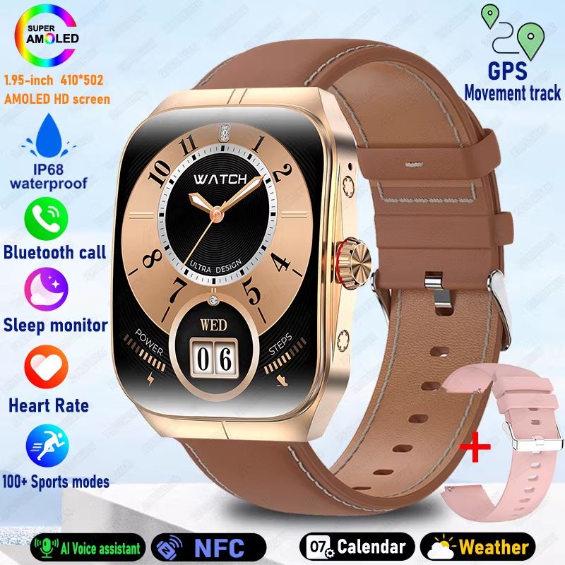 2025 Ultra HD Smartwatch  195 GPS Sports Watch With Bluetooth Calling NFC  Fitness Tracking For Men 11