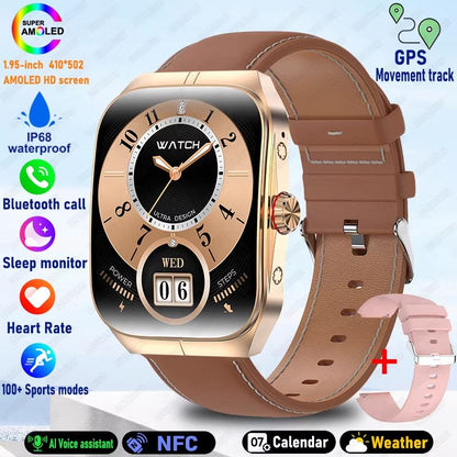 2025 Ultra HD Smartwatch  195 GPS Sports Watch With Bluetooth Calling NFC  Fitness Tracking For Men 11