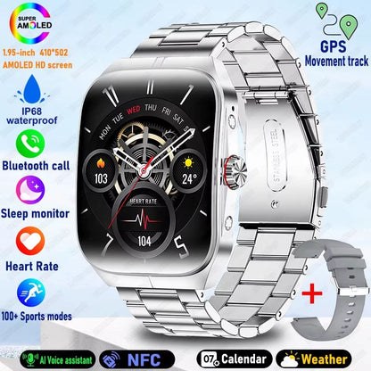 2025 Ultra HD Smartwatch  195 GPS Sports Watch With Bluetooth Calling NFC  Fitness Tracking For Men 16