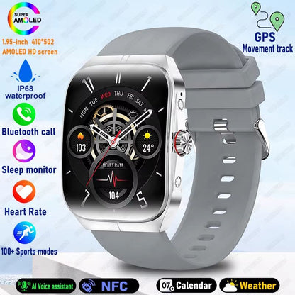 2025 Ultra HD Smartwatch  195 GPS Sports Watch With Bluetooth Calling NFC  Fitness Tracking For Men 7