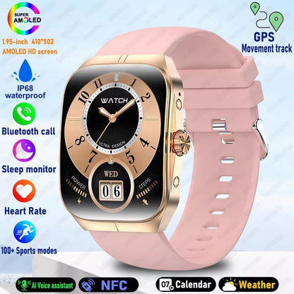 2025 Ultra HD Smartwatch  195 GPS Sports Watch With Bluetooth Calling NFC  Fitness Tracking For Men 8