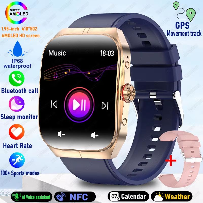 2025 Ultra HD Smartwatch  195 GPS Sports Watch With Bluetooth Calling NFC  Fitness Tracking For Men 20