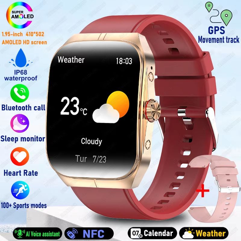 2025 Ultra HD Smartwatch  195 GPS Sports Watch With Bluetooth Calling NFC  Fitness Tracking For Men 23
