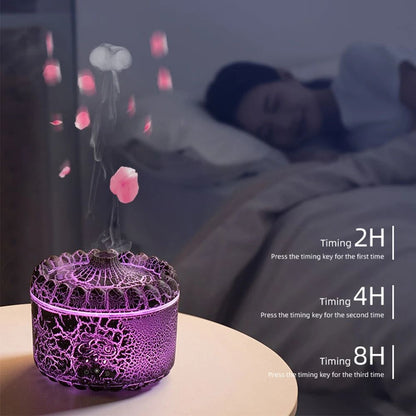 USB Jellyfish Aromatherapy Air Humidifier with Volcano Crack Light