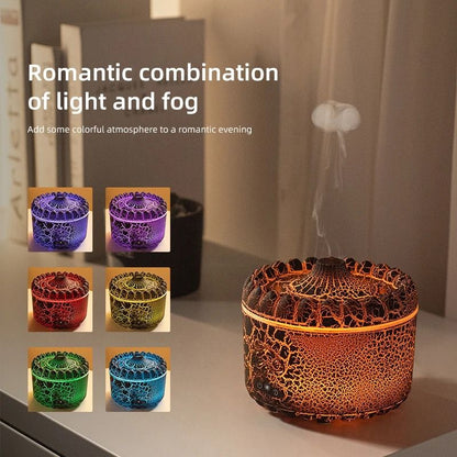 USB Jellyfish Aromatherapy Air Humidifier With Volcano Crack Light 1
