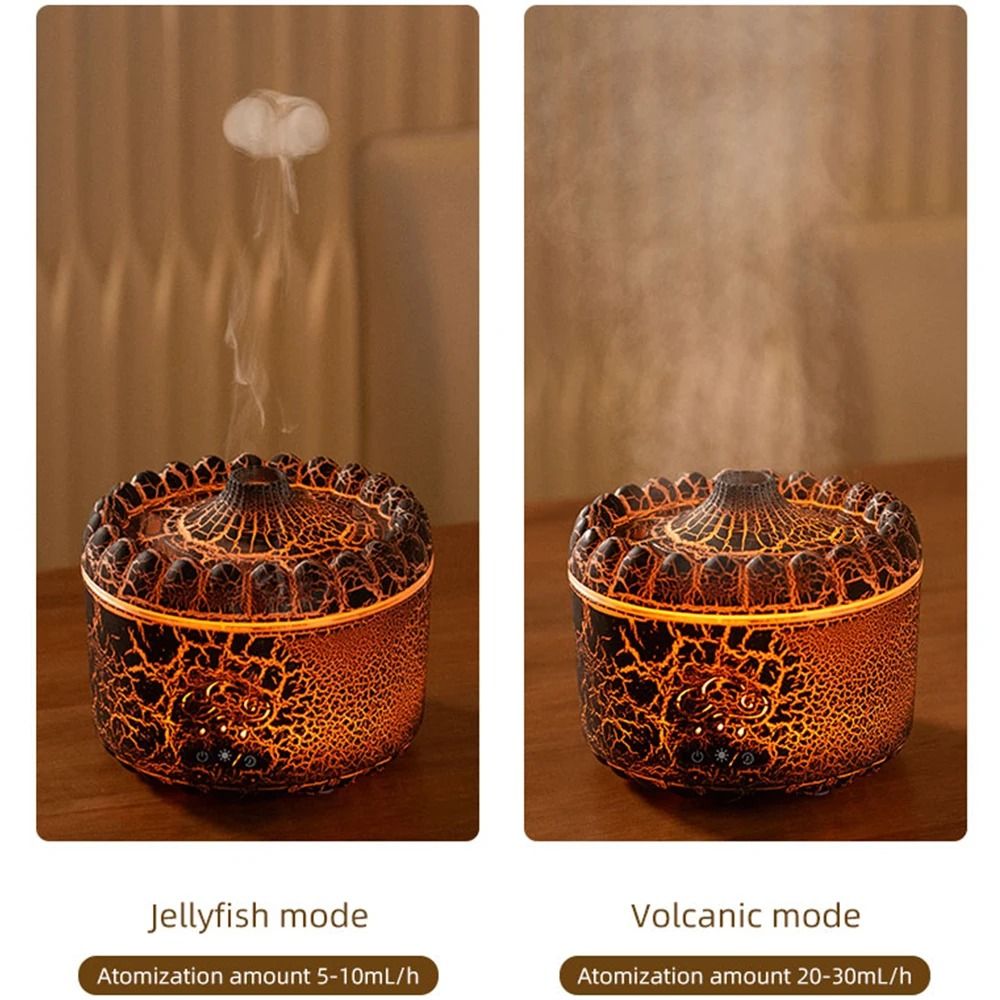 USB Jellyfish Aromatherapy Air Humidifier With Volcano Crack Light 3