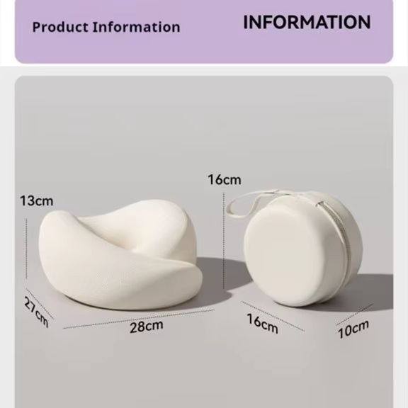 Memory Foam Neck Support Pillow  Soft Head Cushion With Ergonomic Support For Travel Camping  Daily 5