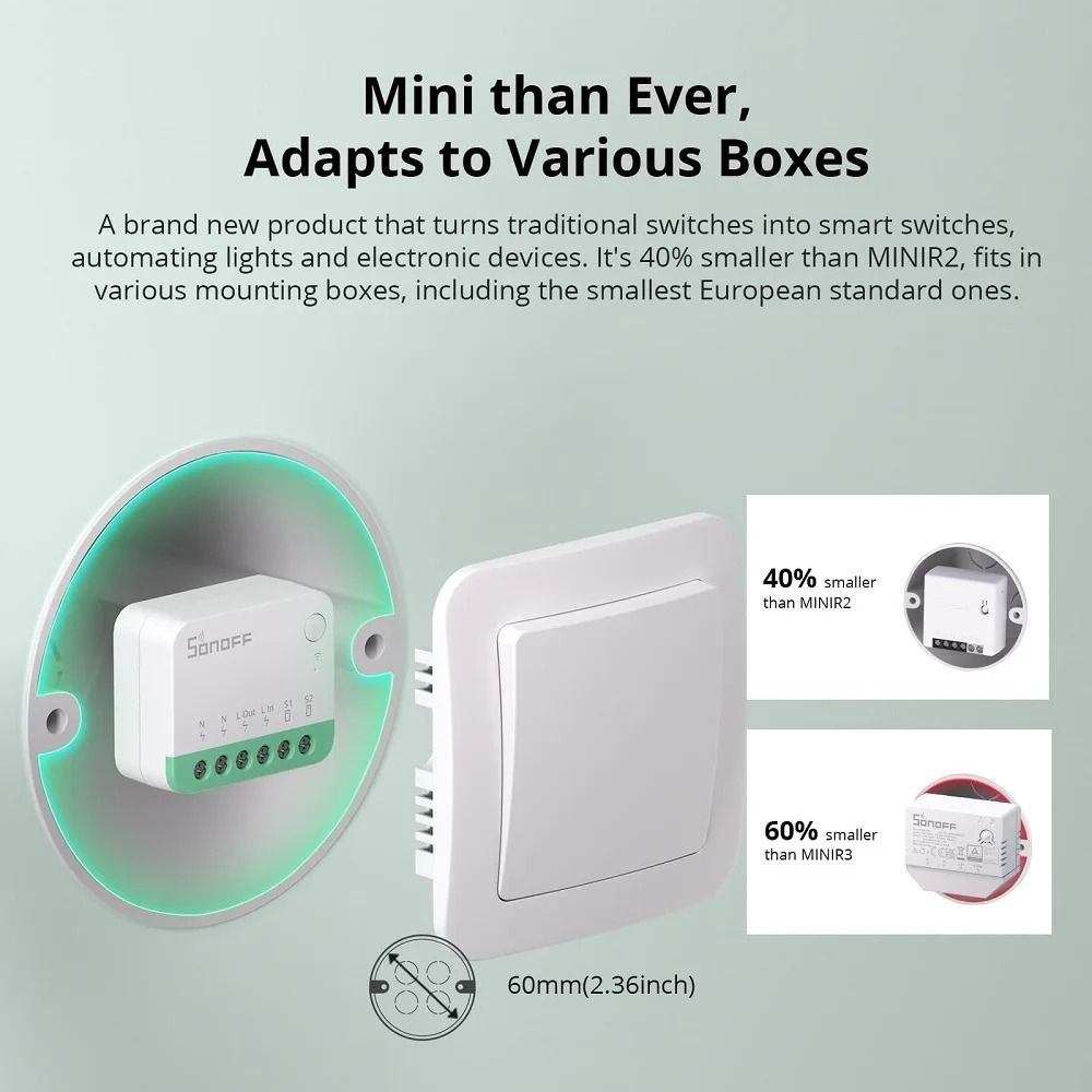 Sonoff Mini R4 Smart WiFi Switch For Home Automation 1