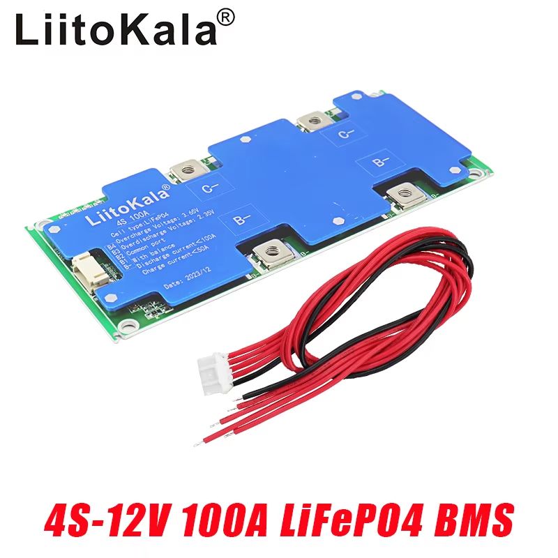 LiitoKala 4S 12V 100A BMS – LiFePO4 Battery Management System with Balanced Charging Protection