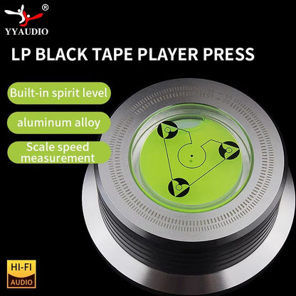 Universal Turntable Stabilizer Weight – Aluminum Alloy LP Record Clamp with Level for Vinyl Players