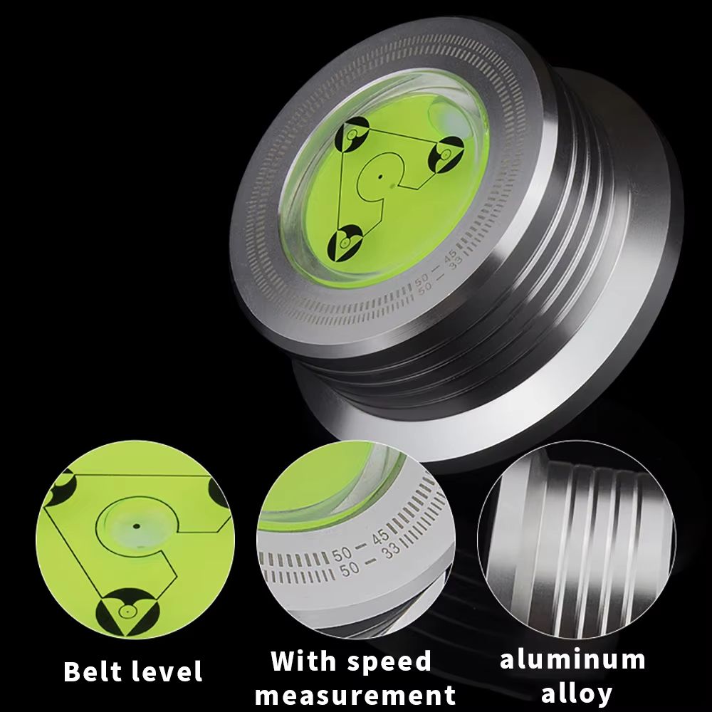 Universal Turntable Stabilizer Weight  Aluminum Alloy LP Record Clamp With Level For Vinyl Players 4