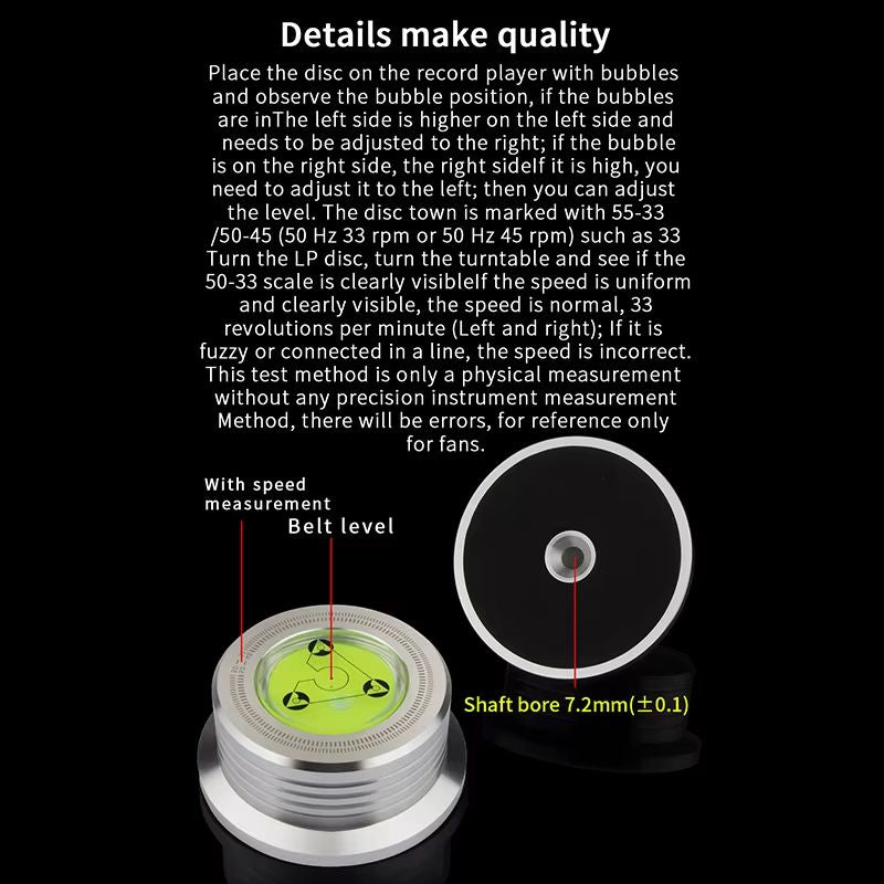 Universal Turntable Stabilizer Weight  Aluminum Alloy LP Record Clamp With Level For Vinyl Players 5