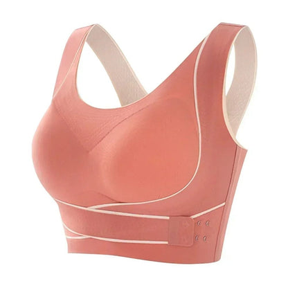 Sports Bra Front Adjustable Buckle Wireless Padded Comfy Gym Yoga Underwear 8