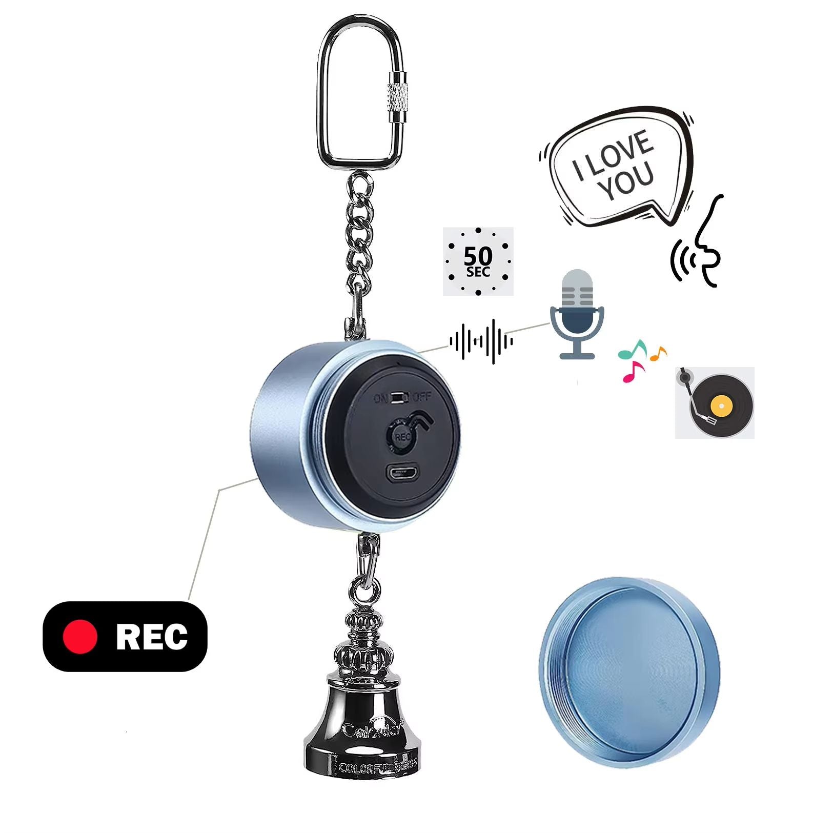 Interactive Parrot Training Toy  Voice Recording  Playback Bird Talking Coach With Chewing Bell 3