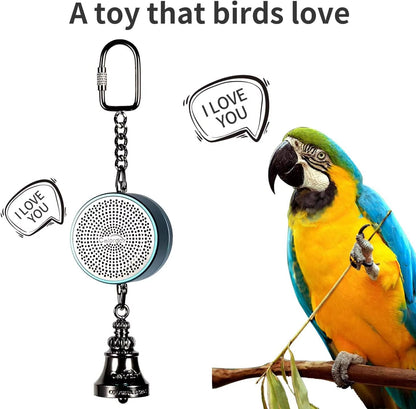 Interactive Parrot Training Toy  Voice Recording  Playback Bird Talking Coach With Chewing Bell 6