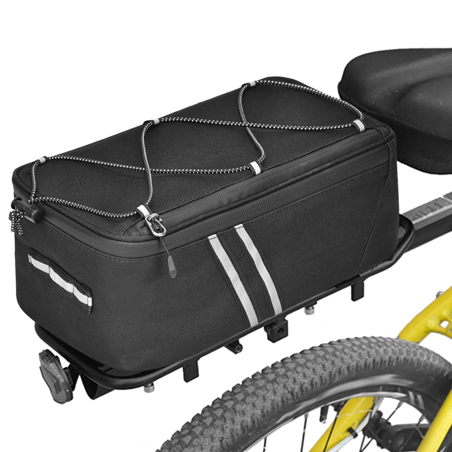 7L Bike Trunk Bag Water Resistant Rear Rack Bag With Rain Cover 7