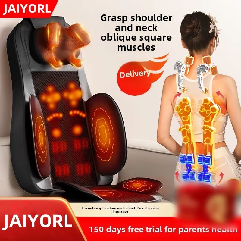 Upgrade Electric Full Body Massage Chair Cushion  Shiatsu Neck Back Waist  Leg Massager With Heat V 6
