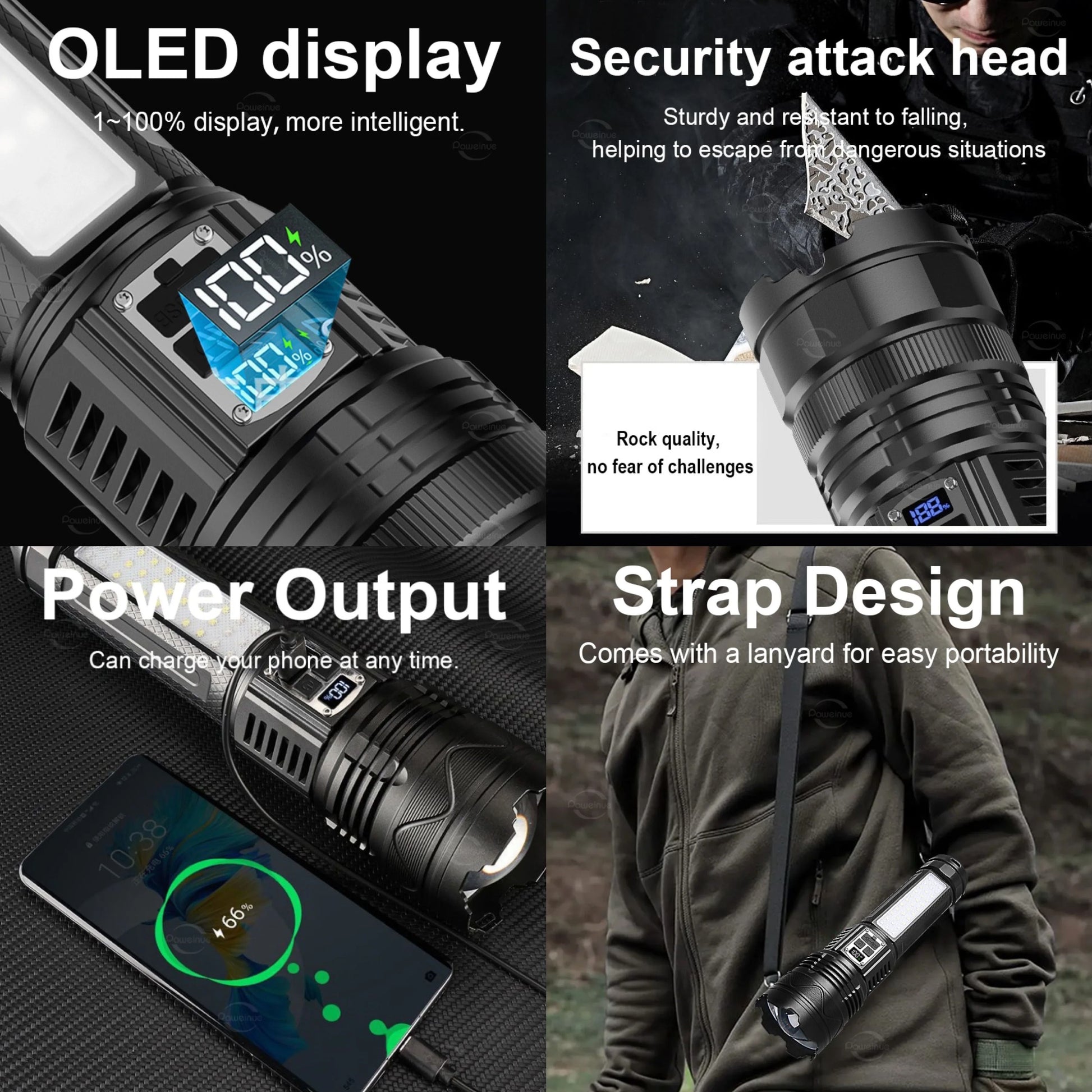 Ultra Bright Long Range LED Flashlight Rechargeable Tactical Torch With 6000M Beam And 15000mAh Bat 6