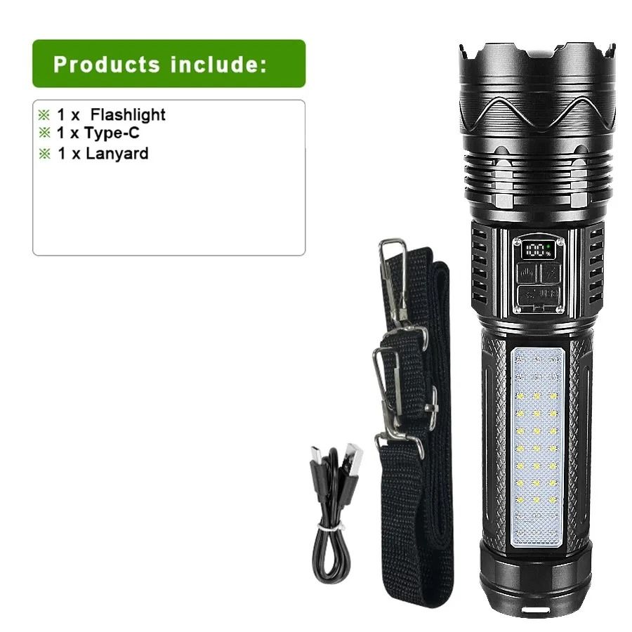 Ultra Bright Long Range LED Flashlight Rechargeable Tactical Torch With 6000M Beam And 15000mAh Bat 8