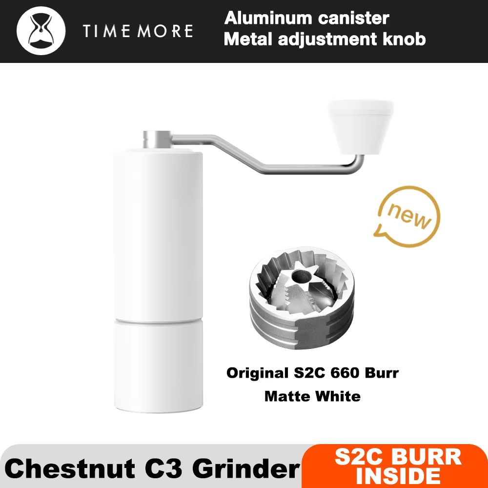 TIMEMORE Chestnut C3 Manual Coffee Grinder  Portable Hand Grinder With S2C Burr  Double Bearing For 6