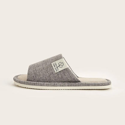 Comfortable Linen Home Slippers For Men And Women Open Toe Breathable Indoor Shoes 4
